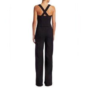 Theory Rosina Crepe Bustier Jumpsuit in Black - Wide Leg, Size 6
